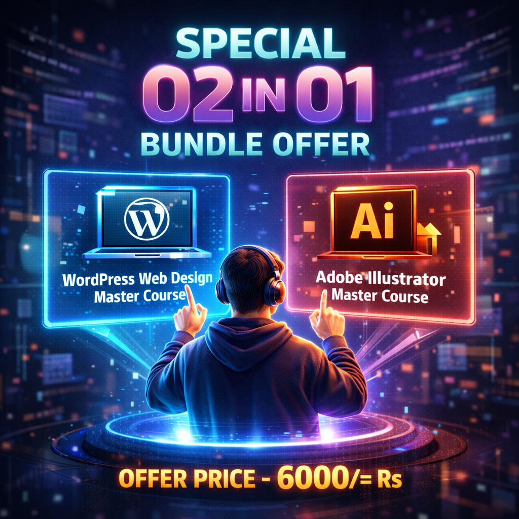 WordPress Web Designing + Adobe Illustrator (02 In 01 Bundle Package)